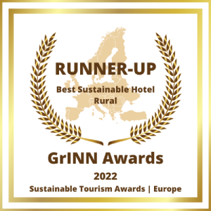 Segundo mejor hotel rural sostenible de Europa. Grinn Awards 2022